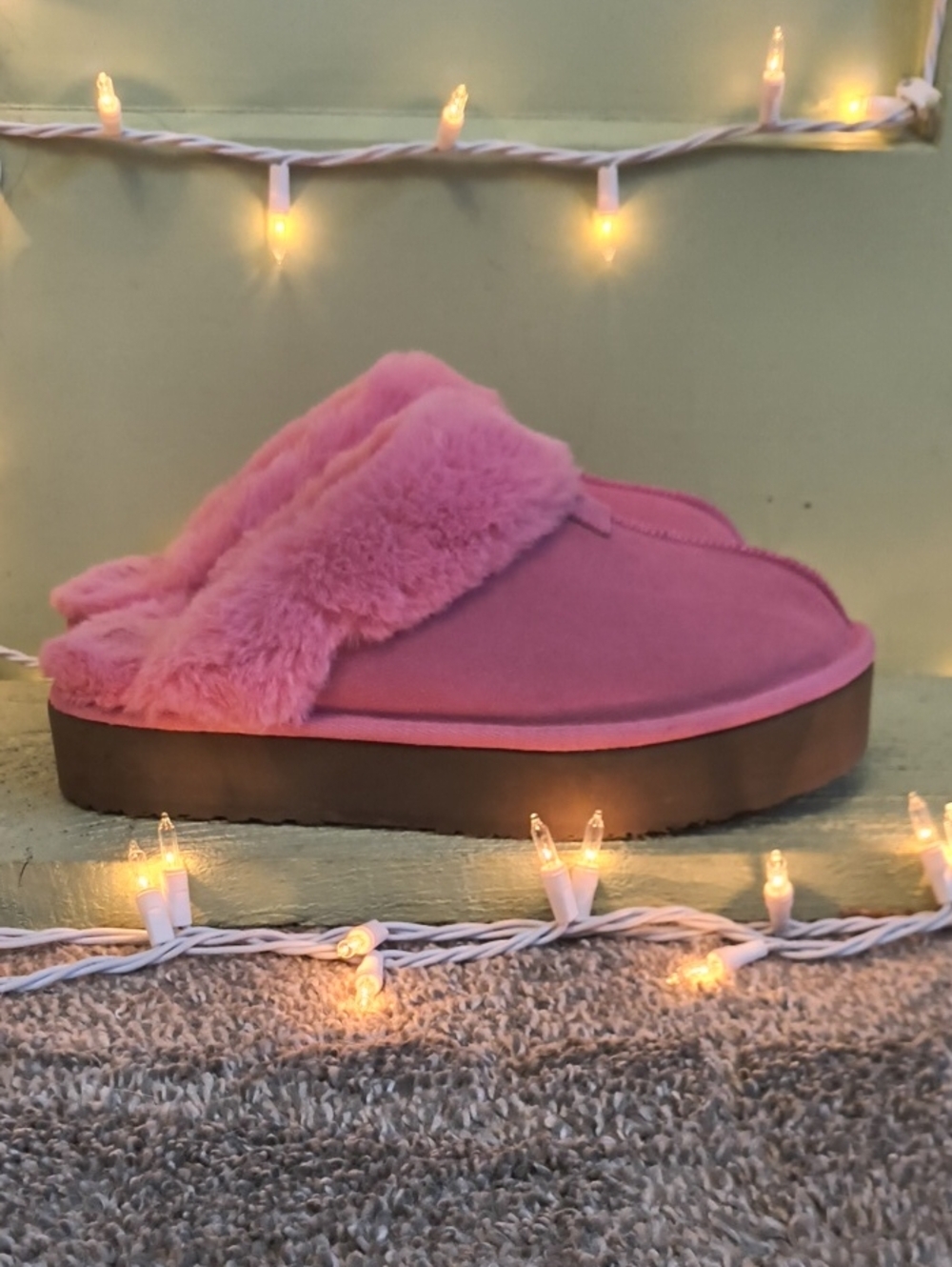 Women's JoySpun Pink Platform Slipper 7